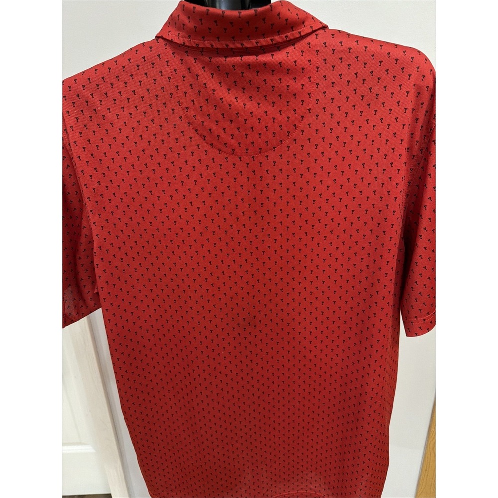 Straight Down Polo Shirt Mens Medium Red Golf Martini Cocktail Performance - Picture 4 of 7